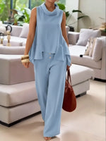 Women's Cozy Linen And Cotton Sleeveless Top And Pants Two-piece Set