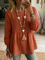 Women's Casual Simple Cotton And Linen Top