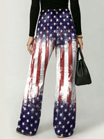 Women's American Independence Day Flag Decoration Patterns Cotton Denim Pants