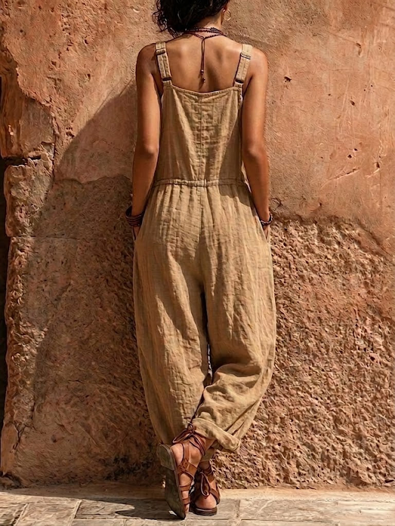 Women's Bohemian Cotton-linen Ethnic Style Jumpsuit