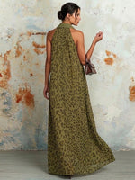 Stylish & Casual Leopard Print Sleeveless Chiffon Maxi Dress
