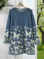 Butterfly Valley Crew Neck Loose-fitting Sweatshirt