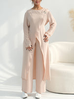 Casual Long Top And Pants Two-piece Set