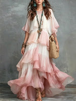 Women's Gradient Layered Long Dress