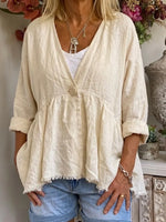 Women's Simple Relaxed Cotton Linen Top