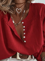 Women's Elegant Lace-trimmed Button-down Shirt