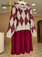 Women's Classic Diamond Pattern Cardigan