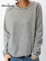 Striped Pattern Art Print Casual Cotton Sweatshirt