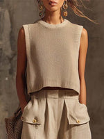 Elegant Round-neck Cozy Knit Top