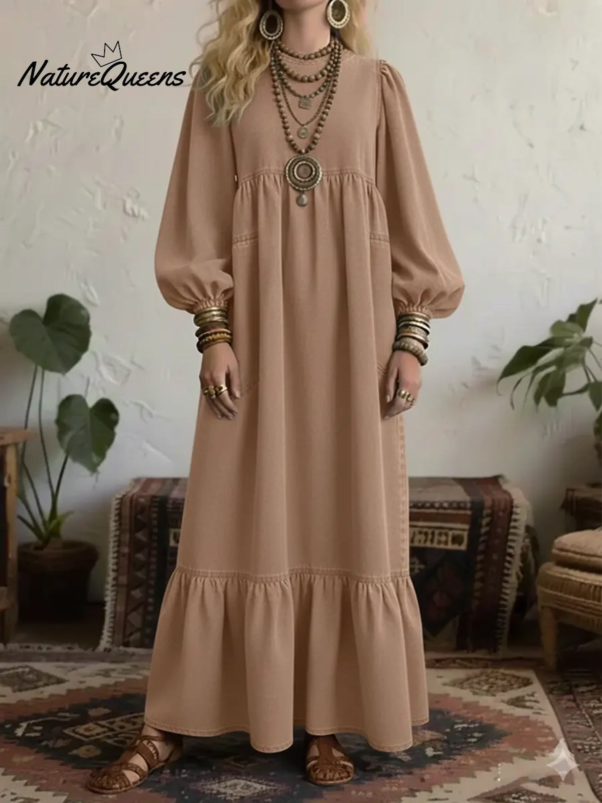 Women's Loose And Comfortable Tencel Denim Maxi Dress