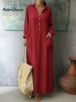 Women's Loose-fitting Casual Linen And Cotton Dress