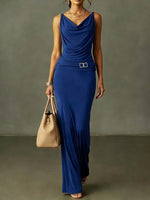 Stylish, Elegant, Slim-fit, Stretch Cotton Maxi Dress