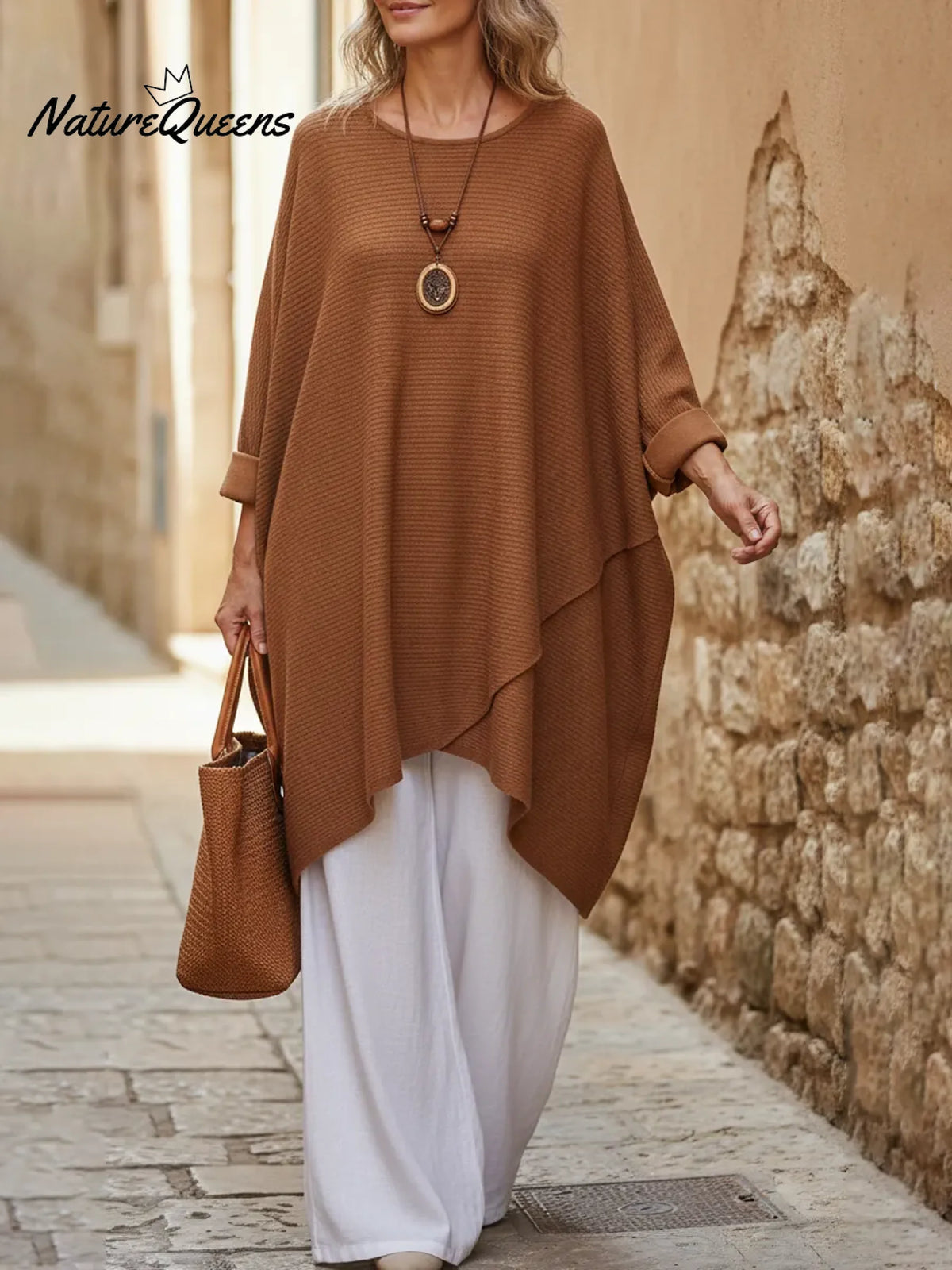 Cozy Oversized Cocoon-shaped Knit Pullover Sweater