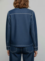 Women's Round Neck Long-sleeved Loose-fitting Casual Denim Top