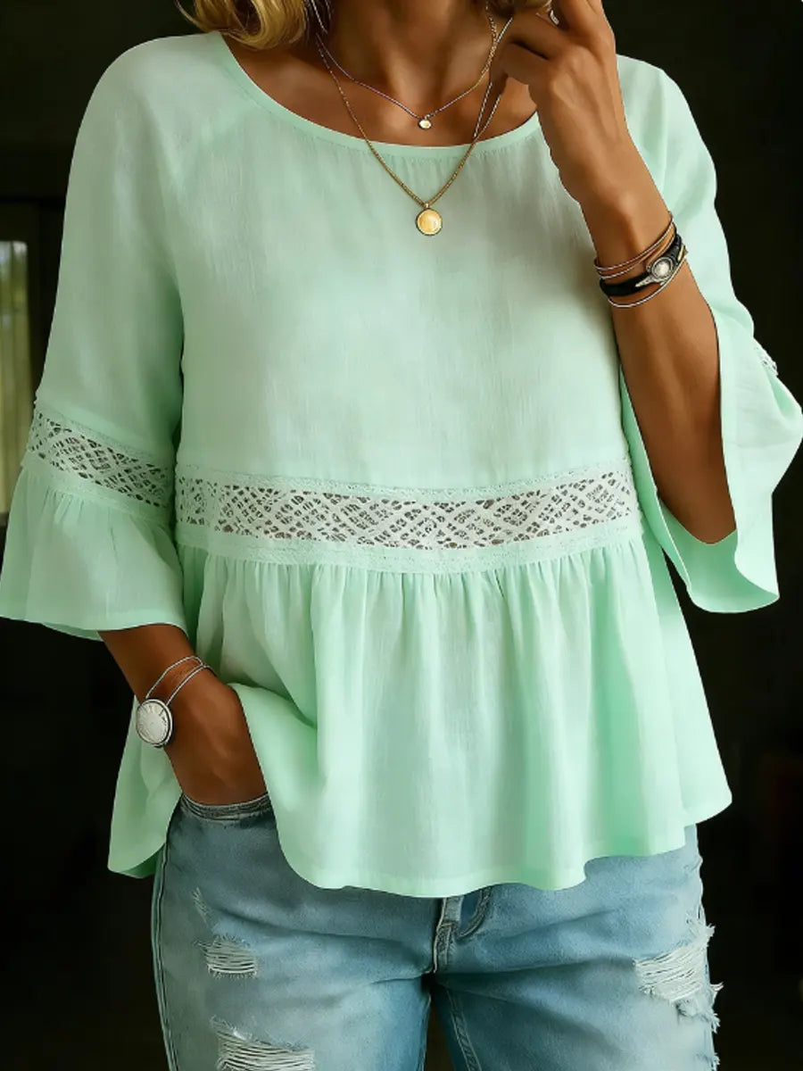 Women's Simple Cotton And Linen Top
