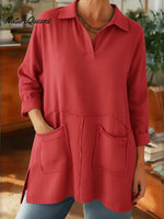 Women's Loose-fitting Casual Linen-cotton Top