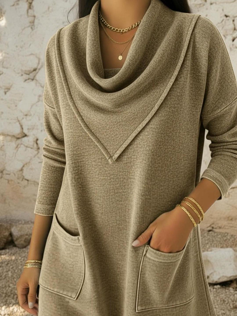 Retro Triangular Collar Pocket Denim Cotton Top