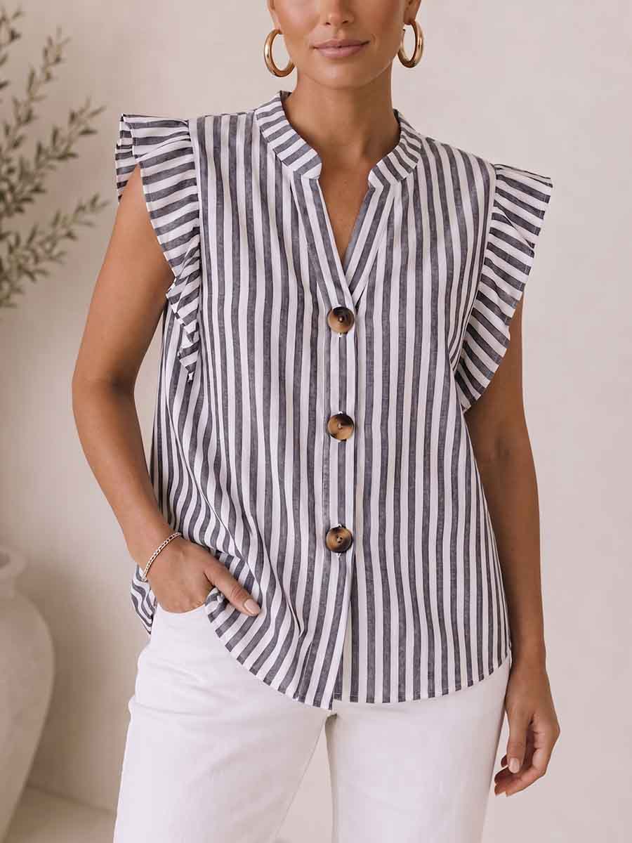 Women's Retro Striped Casual Shirt