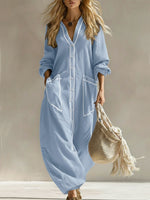 Comfortable Linen And Cotton Trimmed Dress