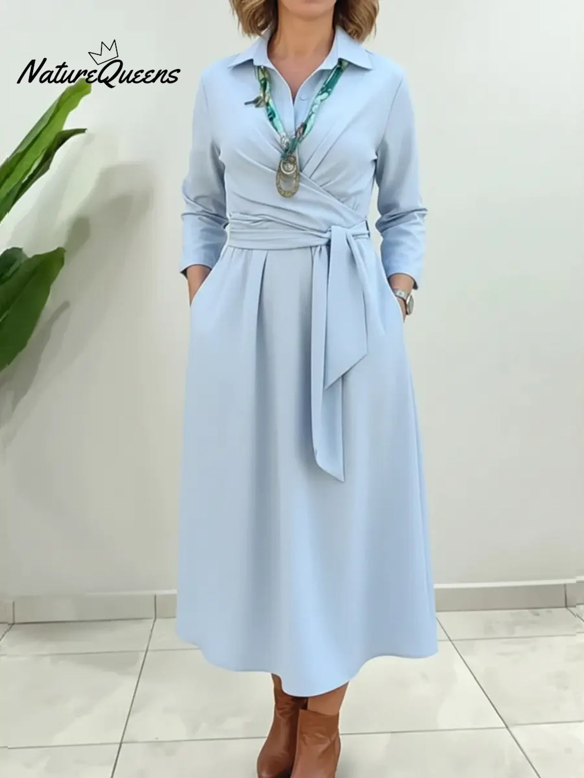 Women's Belted Cotton Dress