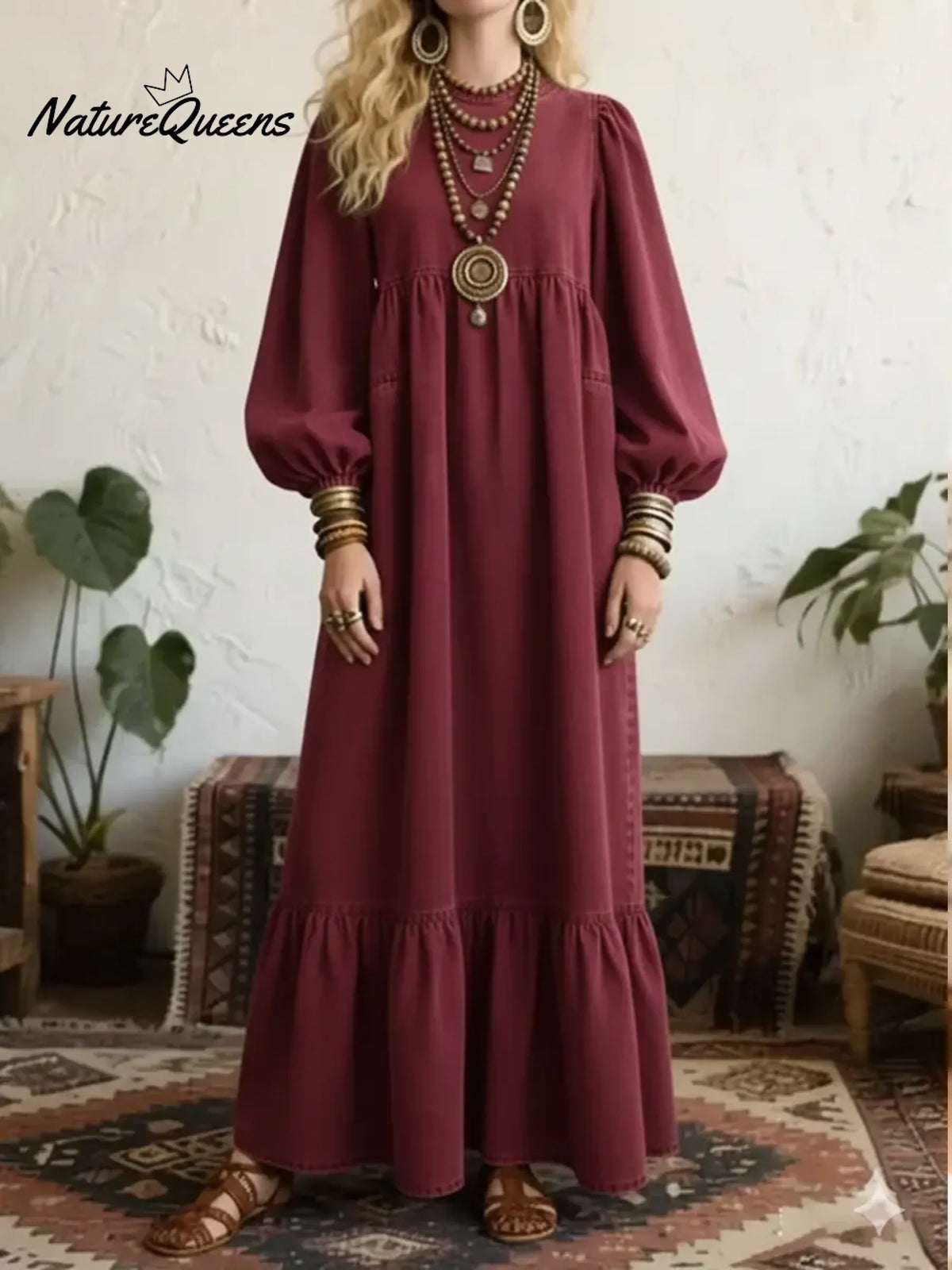 Women's Loose And Comfortable Tencel Denim Maxi Dress