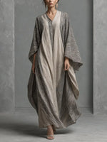 Women's Vintage Ethnic Style Striped Batwing Sleeve Dress