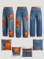 Casual Artistic-print Jeans