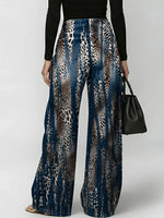 Women's Leopard Print Loose-fit Wide-leg Jeans