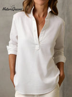 Casual Stand-collar Button-up Linen Shirt