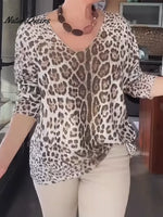 Women's Classic Leopard Print Simple Stretch Cotton Top