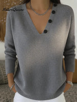 Women's Comfortable Pullover Sweater With Detachable Scarf.