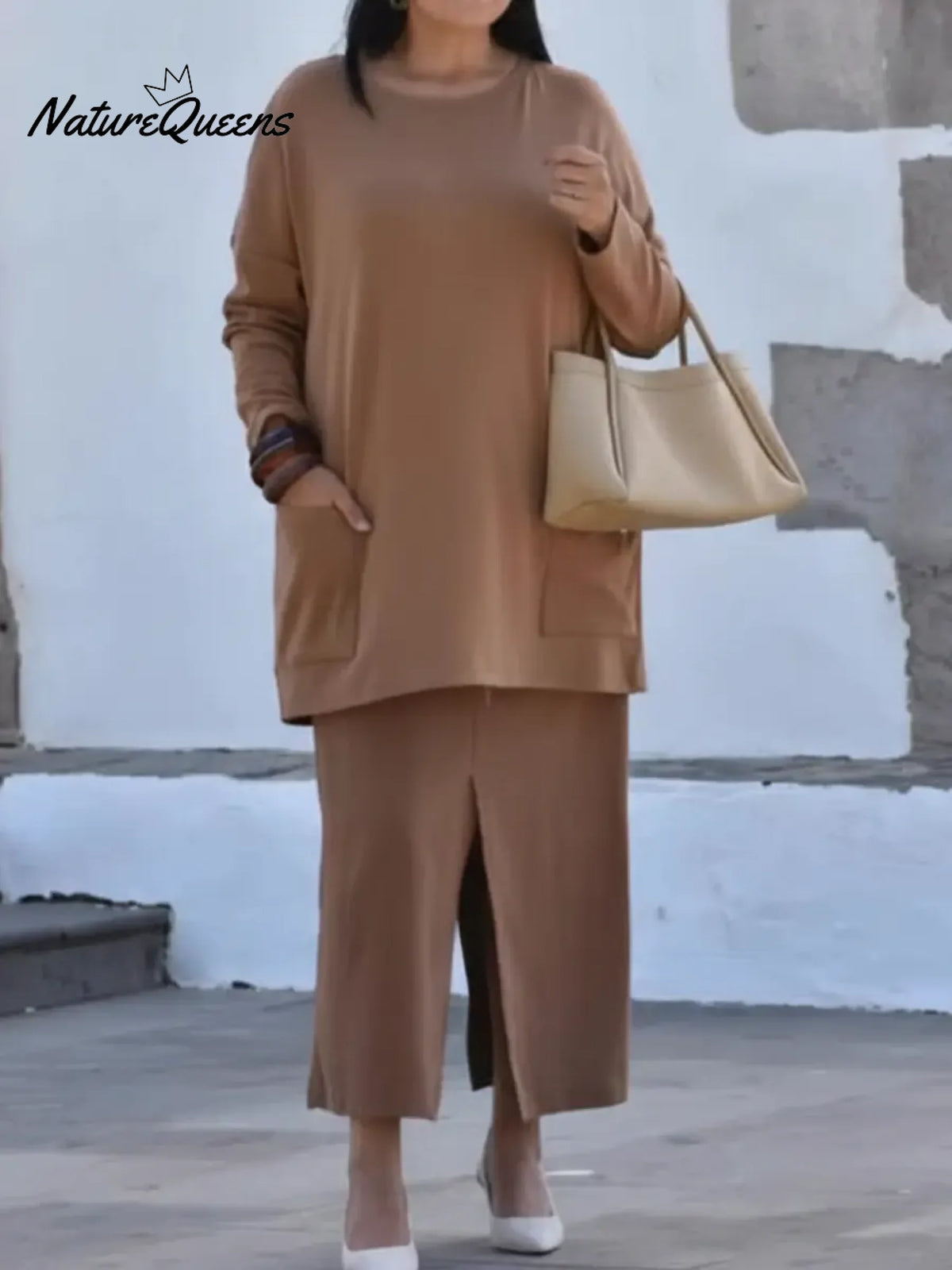 Women's Comfortable Stretch Top And Skirt Two-piece Set