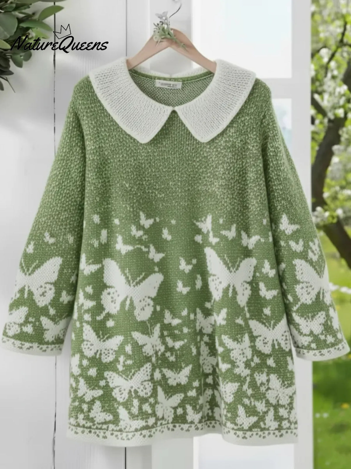Butterfly Valley Art Print Peter Pan Collar Sweater