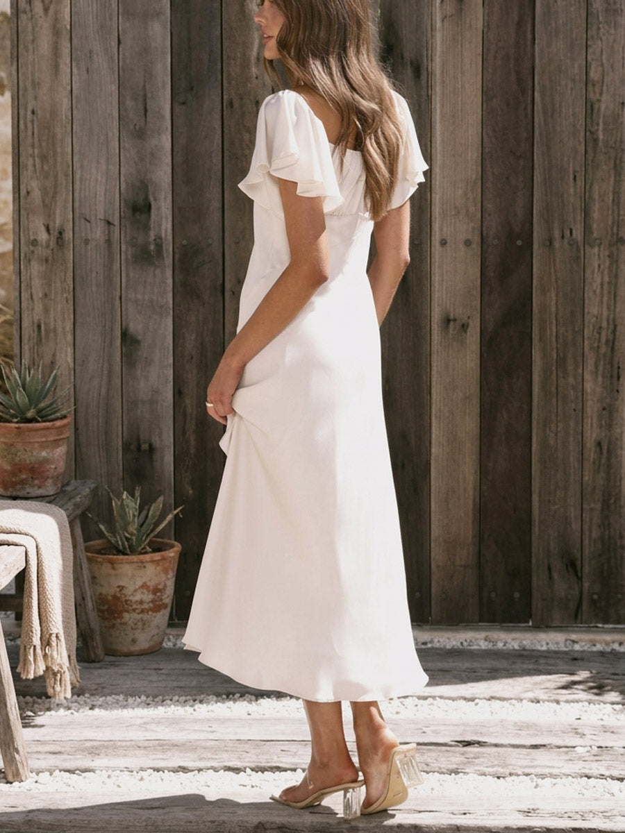 Women's Elegant Art Casual Stylish Short Sleeve Midi Dress
