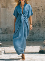 Twist V-neck Vacation Style Long Dress