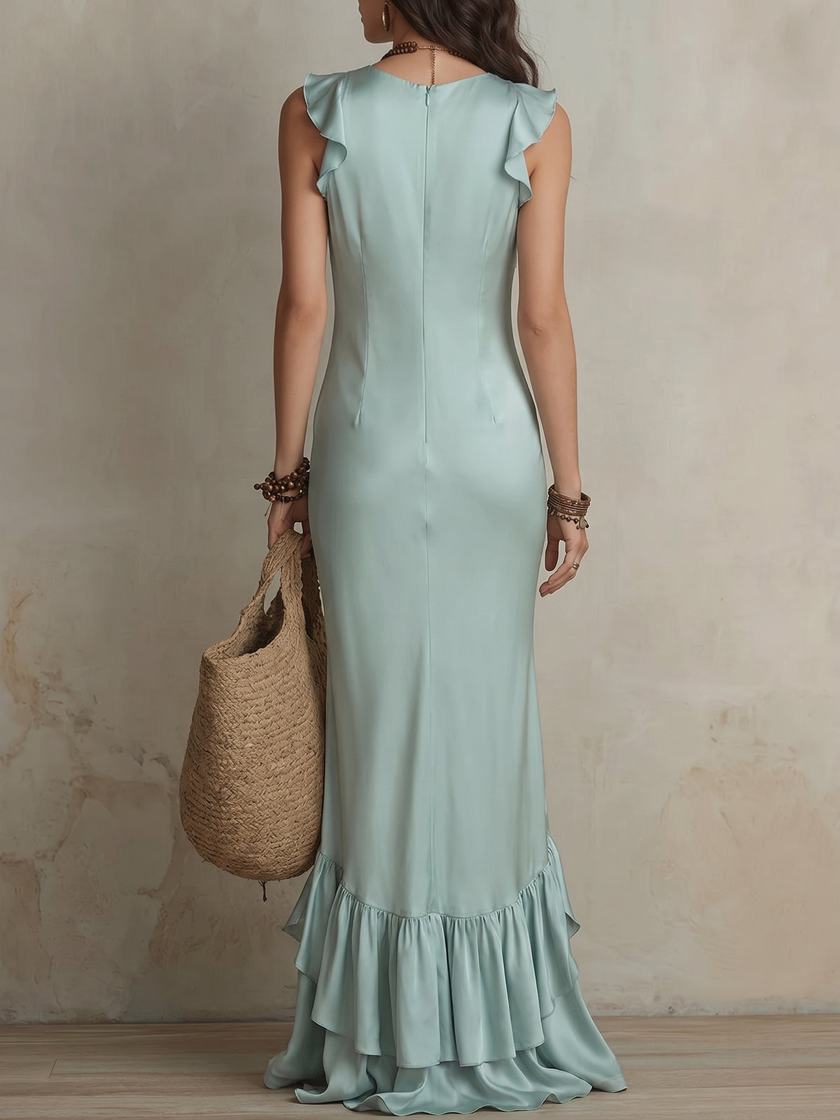 Women's Elegant Ruffled Maxi Dress