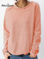 Striped Pattern Art Print Casual Cotton Sweatshirt