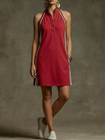 Sleeveless Stand-collar Sweatshirt Dress