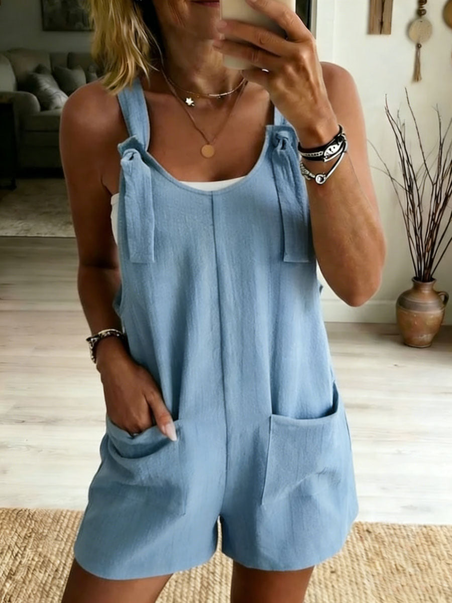 Women's Straps Casual Solid-color Jumpsuit
