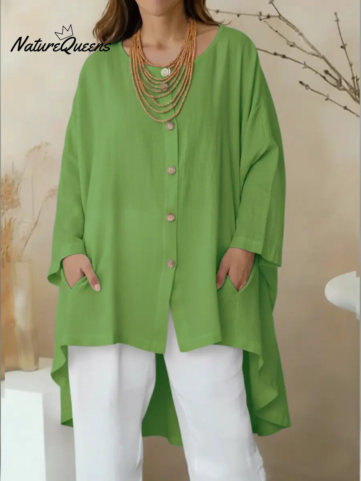 Women's Loose And Comfortable Linen And Cotton Shirt