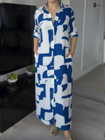 Women's Artistic Print Shirt Dress