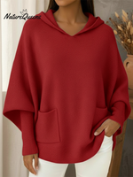 Retro And Elegant Loose-fitting Hooded Sweater