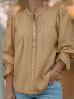 Patchwork Lace Linen And Cotton Shirt