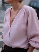 Effortless Elegance Lantern Sleeve Button-up Shirt