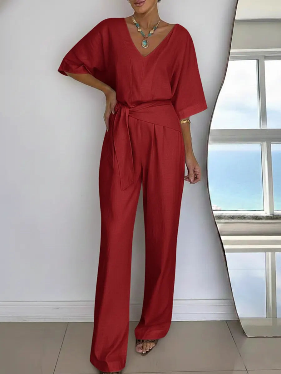 Women's Linen And Cotton Jumpsuit