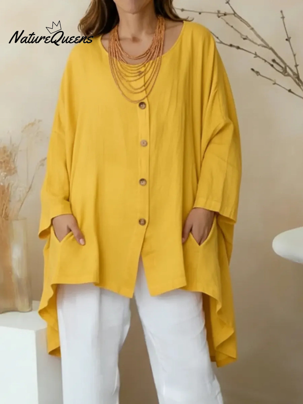 Women's Loose And Comfortable Linen And Cotton Shirt