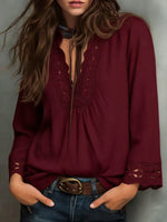 Women's V-neck Lace Blouse