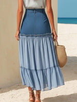 Women's Casual Stylish Elegant Denim Patchwork Skirt