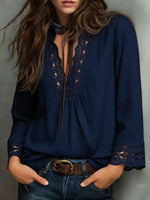 Women's V-neck Lace Blouse