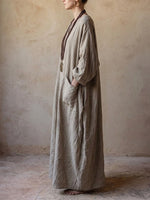 Vestido sencillo de estilo bohemio, holgado, de algodón y lino para mujer.